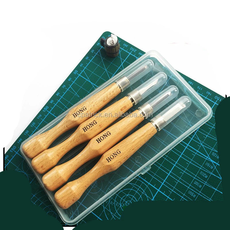 4pcs/set  Japanese Style Wooden Handle Chisel Carving Tools for Wood