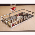 Wholesale Serving Tray Stainless Steel Frame Mirror Tray for Home Use