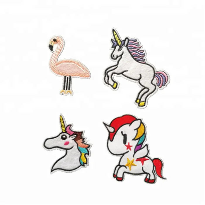 Cartoon Animal Cute Horse Bird Iron on Backing Cloth Embroidery Patch Custom