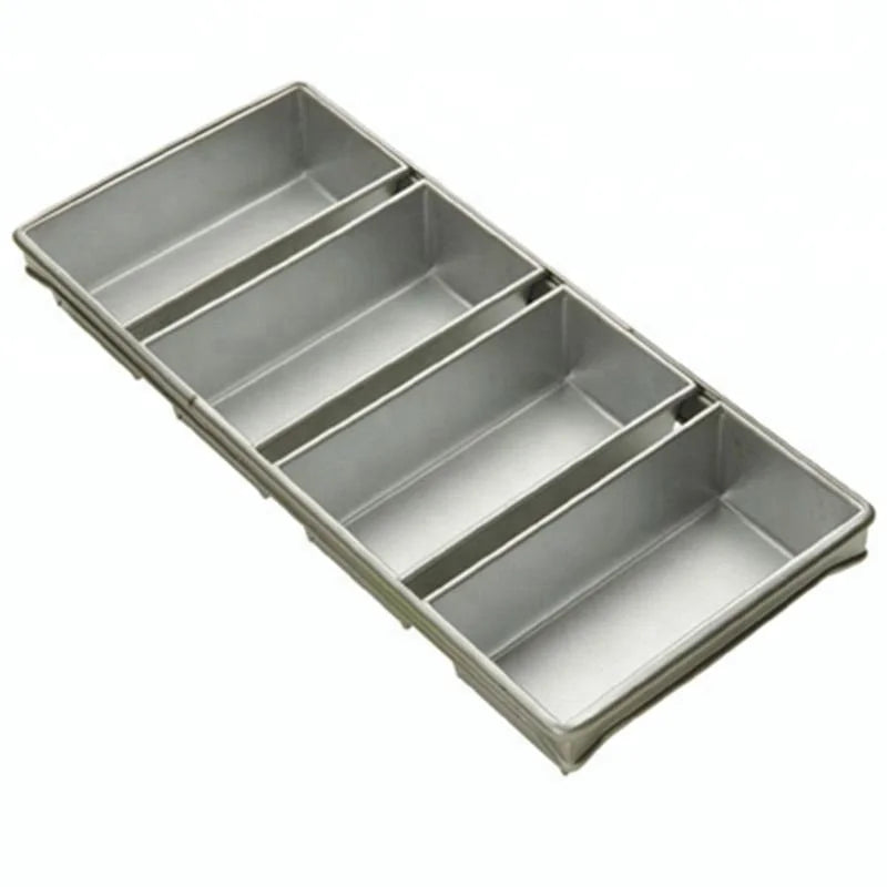 Customized alu-steel 4 Strap Open Top Bread Pans