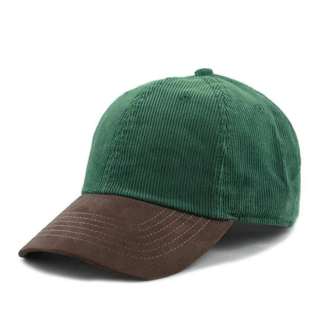 Wholesale Corduroy Dad Hat in Green Letter Pattern Design
