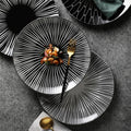 Factory Direct Hot Selling Italain Ceramic Tableware Cheap Bulk Porcelain Black Dinner Plate for Steak