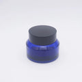 Cosmetic Creams Packaging Blue Round Glass Jar 30 ml with Black Lid
