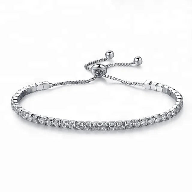 Factory Supply Adjustable Chain Hot Selling Cubic Zirconia Chain Tennis Adjustable Brace Fashion Micro Inlay Zircon Bracelet