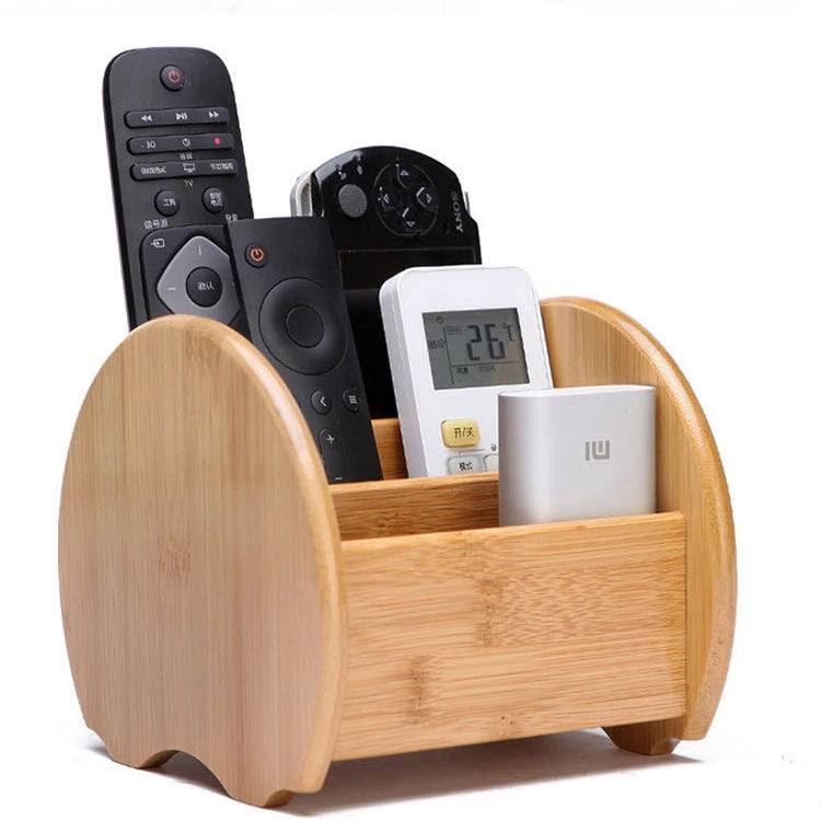Wholesale Handmade Natural Bamboo Eco-Friendly Desk Organizer Holder with 3 Dividers Welcome OEM/ODM