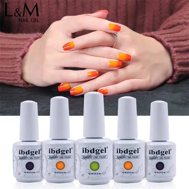 Ibdgel Non-toxic Healthy Nail Supplies Temperature Change Gel Nail Polish Led