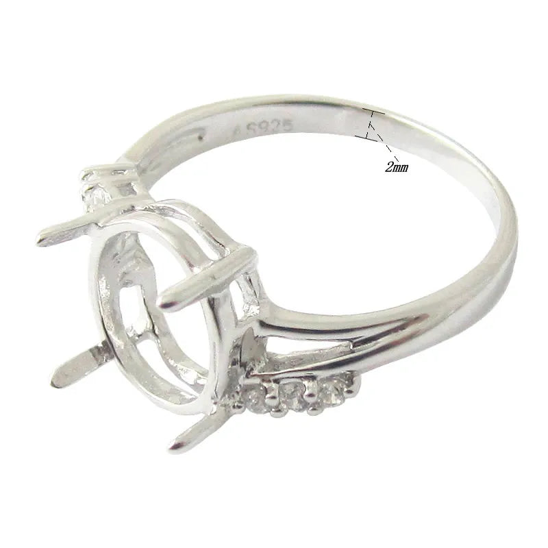 Beadsnice ID 27341 Wholesale Findings Sterling Rings Setting Fit 9x7mm Oval Diy Silver Jewelry