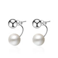 Two Wear Earing Metal Ball Stud Earrings Women's Simulated Pearl Earrings Korean for Women Men Jewelry Pearl Earrings