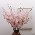 Wholesale Artificial Light pink Artificial Silk Cherry Blossom Sakura Flower Branch for Wedding Home Decoration