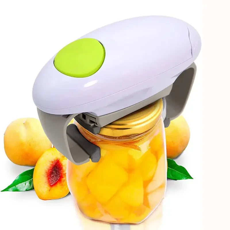 Amz Hot Selling Home Kitchen Handheld Food Jar Auto Mama One Touch Tin Opener Automatic Electric Can Jar Opener