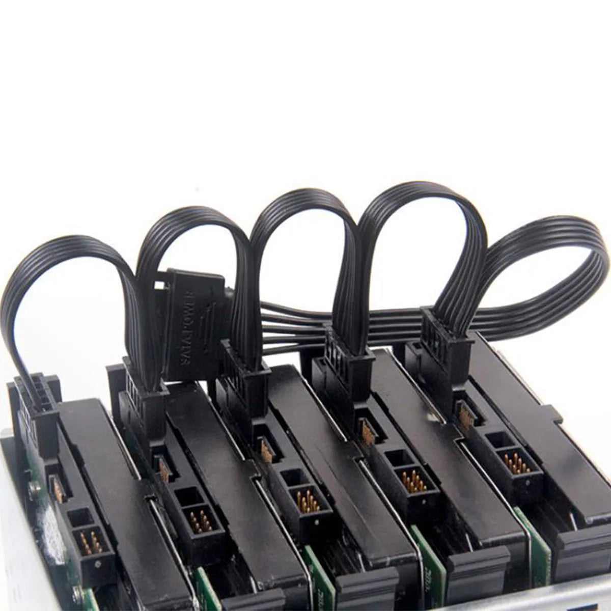 SATA Power 15 Pin 1 Male to 5 Female Jack Splitter Hard Drive Convertor Adapter Extension Cable HDD SSD