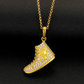 Fashion Shoe Shape 925 Sterling Silver Iced Out Pendant Gold Plated VVS D Color Moissanite Diamond Pendant Necklace