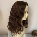 High Quality 16-Inch Wavy Brazilian Remy Top Human Hair for Women Silk Base Closure Topper