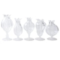 Small Vintage Style Glass Petal Bud Vase Ribbed Line Glamorous Indoor Home Office Bedroom Dining Room Terrarium Wedding Party
