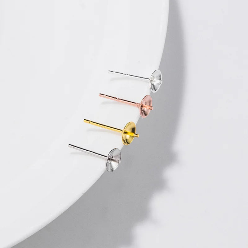 Factory 925 Sterling Silver Stud Earrings Wholesale for Women DIY Jewelry Making Accessories