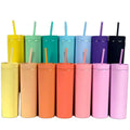 Double Wall Plastic Drinkware Straws Cup with Lids for Fruit Juice Water Bottle Festive Party Water Cup Gift