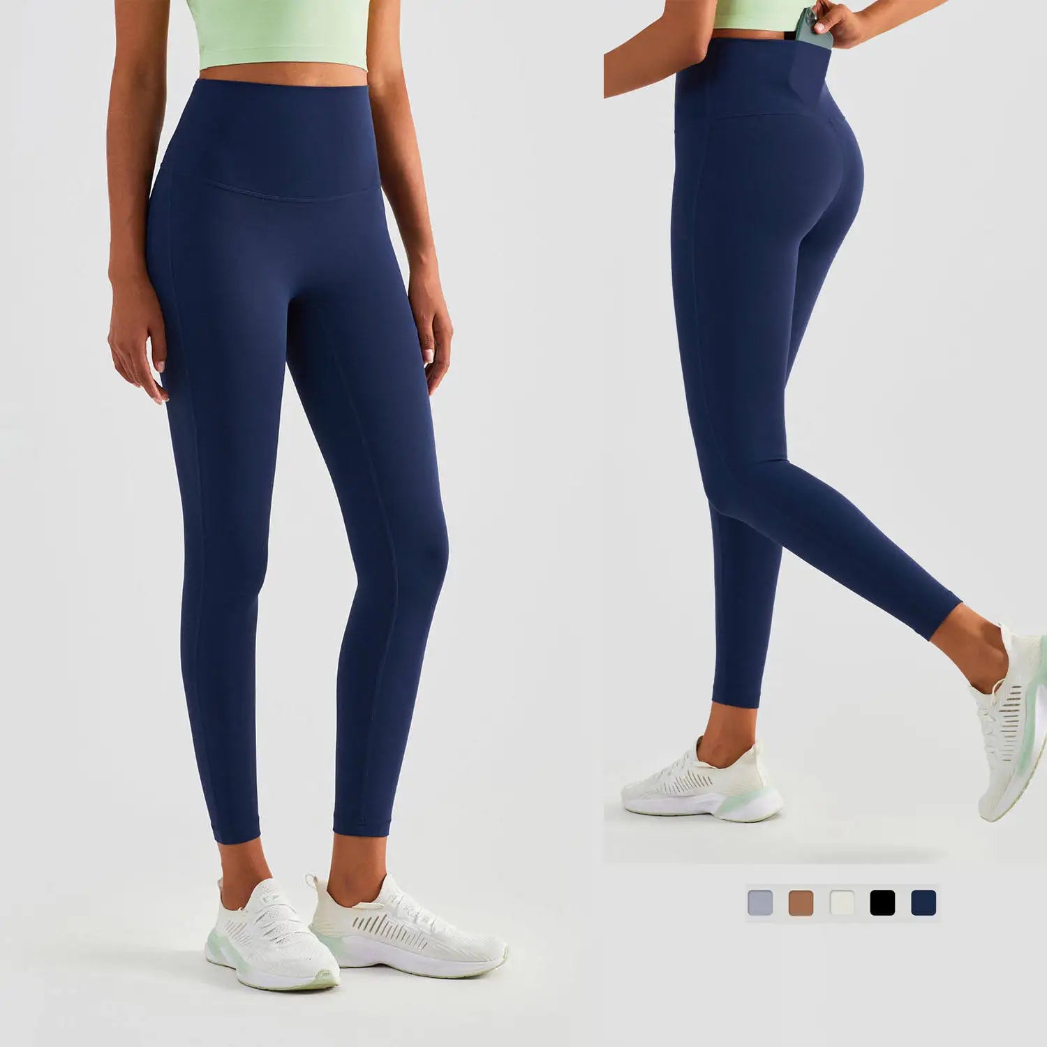 2023 Custom High Waist No T Line Workout Gym Womens Yoga Pants With Pocket Soft Yoga Leggings