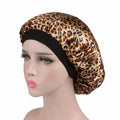 Wholesale Large Customized Leopard Zebra Designs African Women Sleeping Satin Hair Bonnets Hats for Ladies