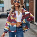 2026 Western Autumn Winter Casual Womens Clothing Shacket Ladies Long Sleeve Button Down Vintage Aztec Jacket Coats