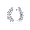 Cubic Zirconia 925 Sterling Silver Diamond Arrow Cuff Climber Crawler Earrings