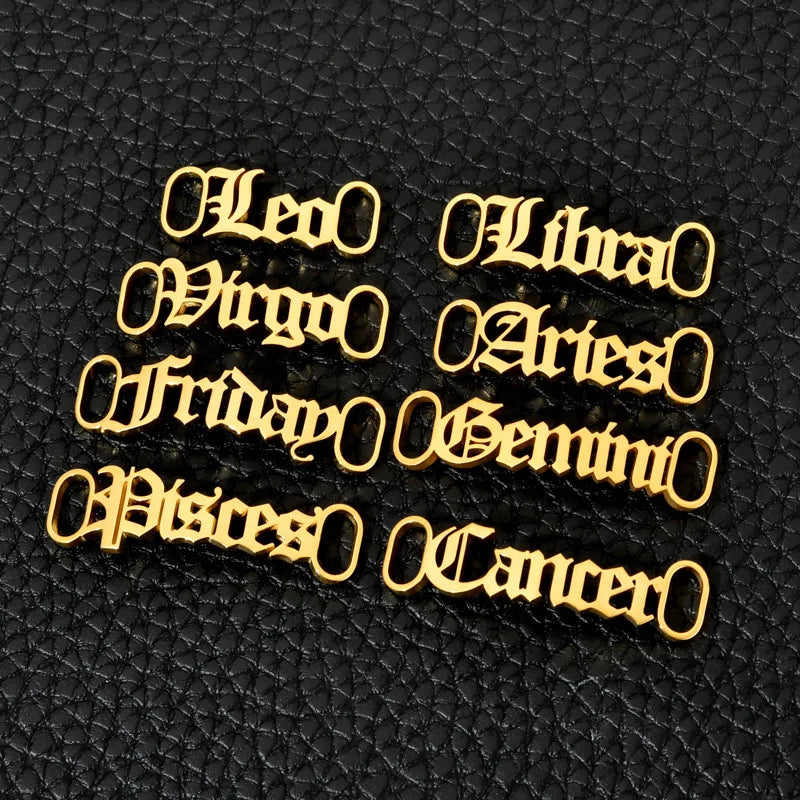 New  Stainless Steel Shoe Buckle Zodiac Shoe Buckle for Women Men Gold Shoelace  Charm Jewelry Accessories  2021 2022
