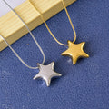 Simple and Versatile Glossy Five-pointed Star Clavicle Chain Stainless Steel Can Be Soaked in Water Without Fading Gold Necklace