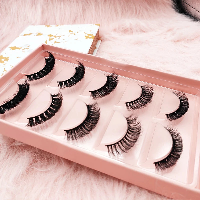 Russian Lashes  Strips Full 100% Mink Fur 20mm 25mm Deep d Curl 18mm Volume Russian Eyelashes