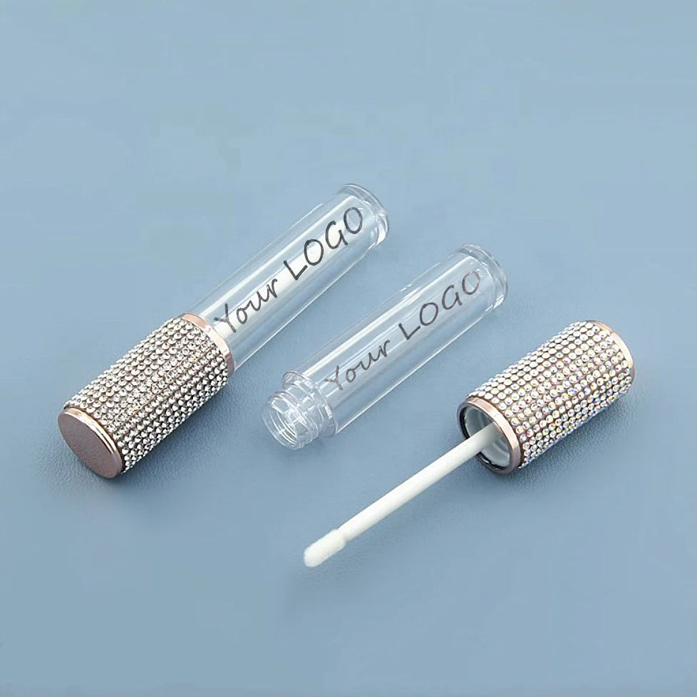 7ml Round Transparent Lip Gloss Wand Tubes Packaging Empty Lipgloss Tubes Custom logo