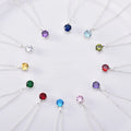 Classic 12 Zodiac Colorful Four Claws Zircon Women Jewelry 925 Sterling Silver Birthstone Necklaces