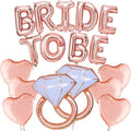Big Bride Be Foil Balloons Set Diamond Ring Heart Designs Rose Gold/Gold/Silver Bridal Shower Valentine's Day Decorations-40