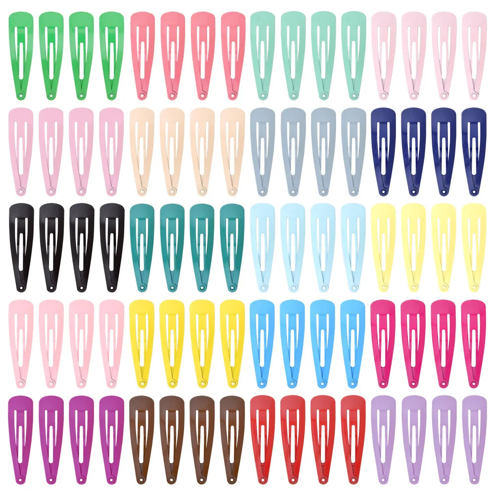 1.85 Inch Candy Color Barrette Non-Slip Metal Snap Hair Clips for Girls Kids Teens and Women 5cm Size