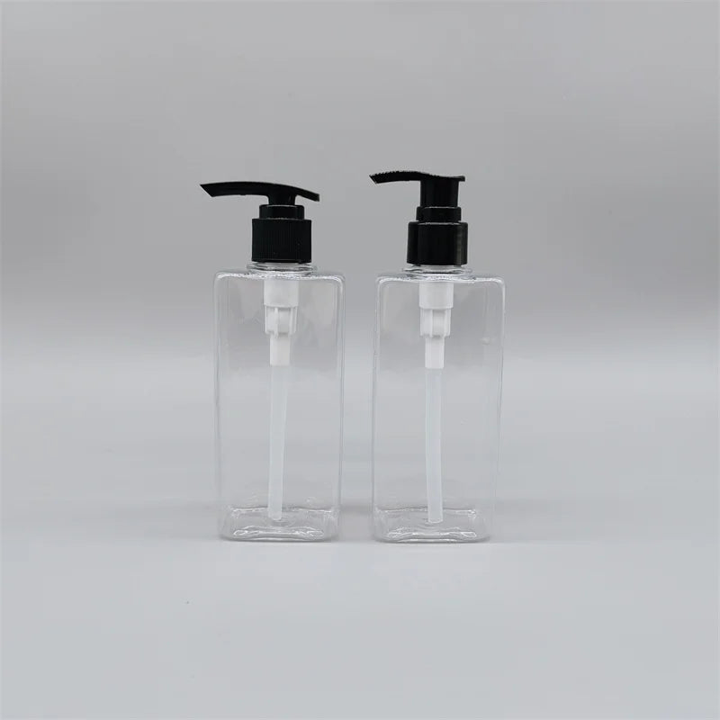 250ml PET Plastic Bottle Square Shape with PP Cap for Lotion & Face Cream Screen Printing Cosmetic Skin Care Packaging