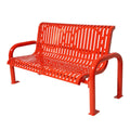 Outdoor Furniture Galvanized Steel Slat Bench Seat Outside Park Metal Bench Chair Out Door Garden Seating Bench with Back