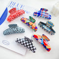 Wholesale 11cm Printed Thicker PVC Large Hair Claw Clips Ganchos Para El Cabello Hair Clips
