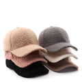 Wholesale 6 Panel Unisex Designer Hat Four Seasons Common Lamb Fleece Plush Sherpa Lamb Wool Baseball Cap
