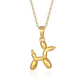 Y208 Wholesale Collar De Acero Inoxidable 18k Gold Plated Jewelry Animal Puppy Pendant Necklaces Balloon Dog Necklace for Women
