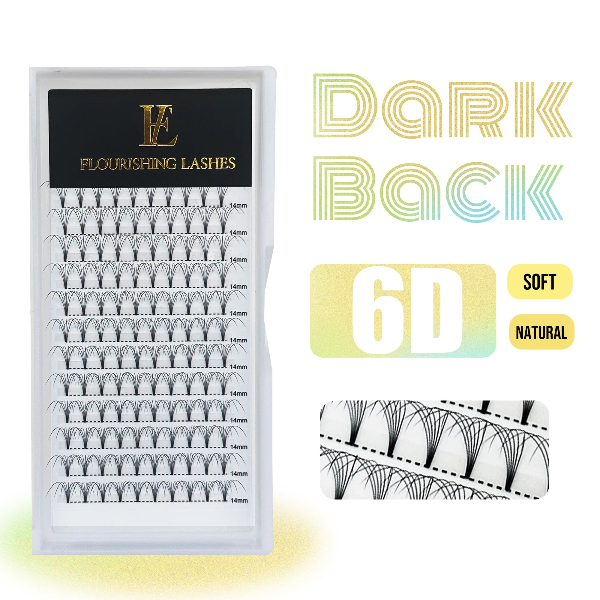 6D Volume Lashes Heat Bonded Short Stem Premade Fans 0.07mm Ultra Black False Eyelashes