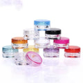 Wholesale  clear Plastic Ps Cream Jar Eye Cream Jar Mini 2g 3g 5g Empty pink Yellow Blue Purple Lid Empty Plastic Cream Jar