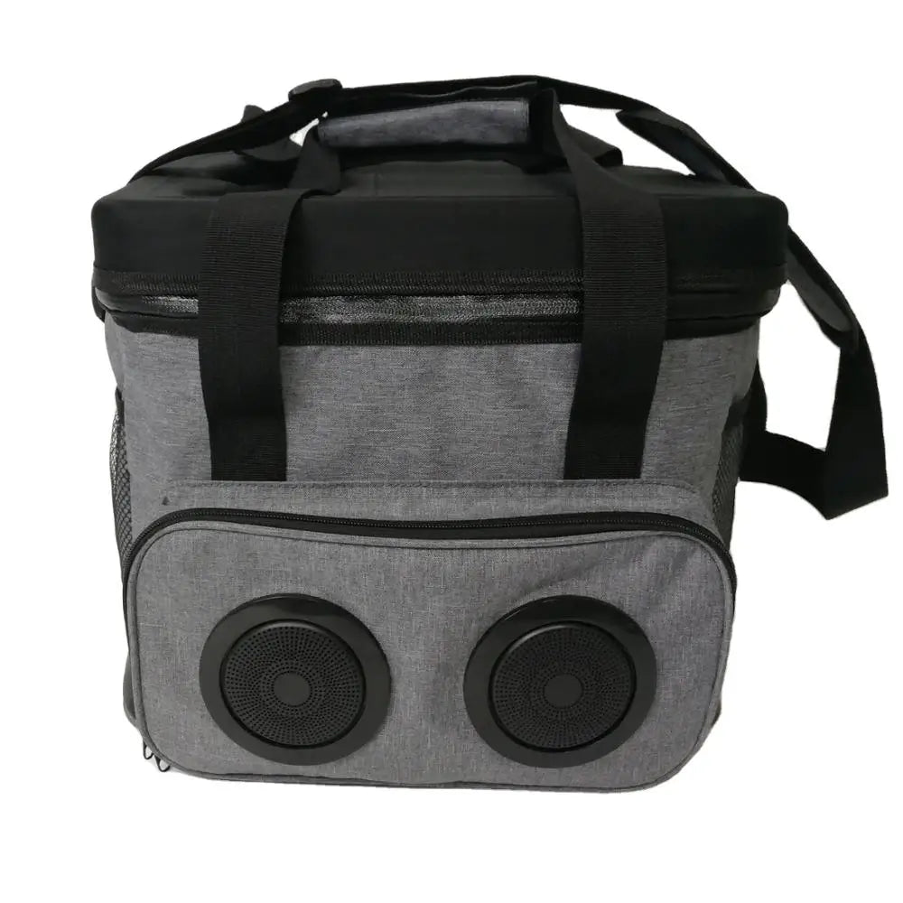 TR-Can Custom Solar Panel Picnic Thermal 15L PE Soft Shoulder Cooler Bag Speakers Subwoofer Parties/Festivals/Beach/School