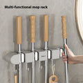 Modern Plastic Mop Drying Rack Punch-Free Hook Wall Hanging Artifact Suction Cup Storage Bathroom Toilet Buckle Fixing Mop Rack