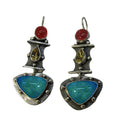 ethnic tassel Indian Boho Western Vintage Drop Blue Saphire Dangling Turquoise Bohemian Piercings Jewelry Stud Earrings Women