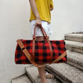 Buffalo Plaid Duffel Personalized Weekender Bag With Strap Travelling Bag Large Size Carry on for Gifts DOM1071065