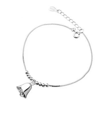 Summer Fashion Women's 925 Sterling Silver Chain Anklets Turn the Bell Foot Jewelry Bracelet for Gifts