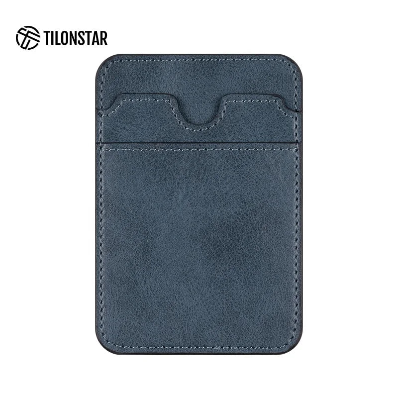 Durable Custom Genuine Leather Card Holder Wallet Phone Pocket Sublimation Stickers Leather Phone Back Sticker Card Holder