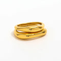 Fenny 18K Gold Plated Waterproof Fashion Irregular Personality Designer Ring Stainless Steel Wholesale Jewelry Form Women