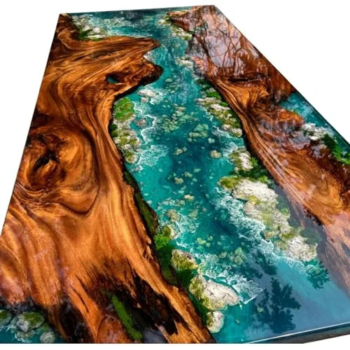 Customization Live Edge Wood Slab River Office Table Solid Wood Epoxy Resin Tea Table Top Cafe Kitchen Restaurant