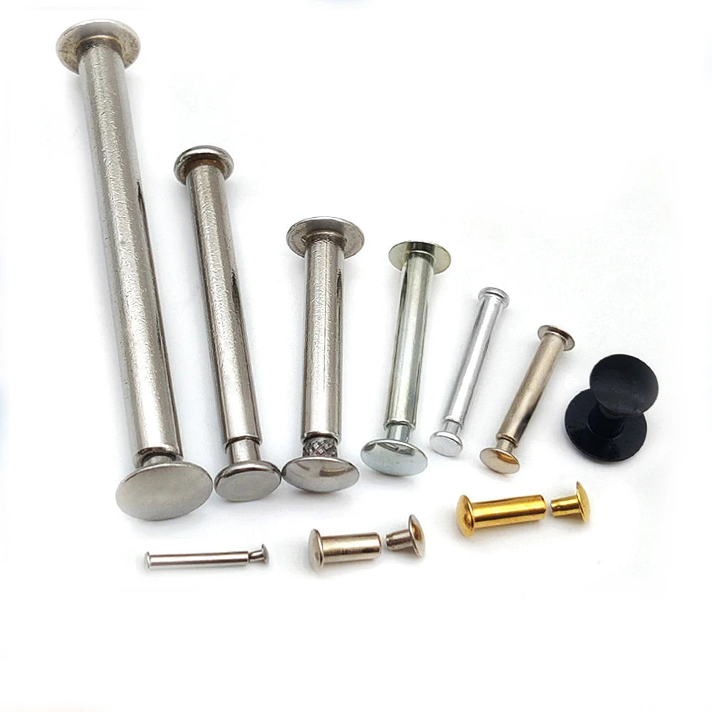 Custom Sexy Barrel Leather Belt Screw Male Kydex Dome Chicago Screw Rivet Binding Post Binders Brass M6 Black 14 Chicago Screw