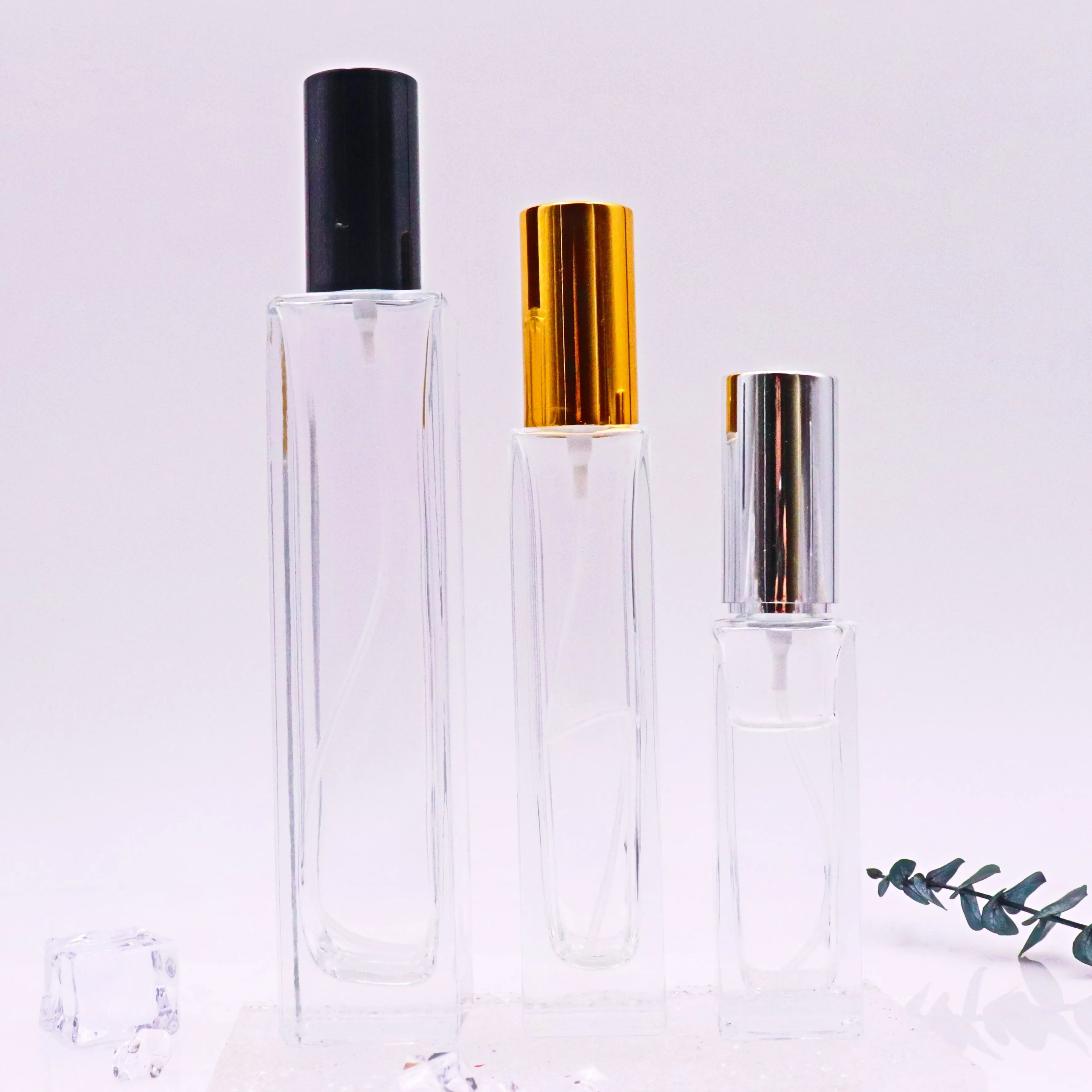 Perfume Bottles 50ml 100ml Round Glass Empty Perfume Spray Glass Bottles with Box