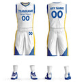 Men's Custom Warriors  19 Season Vintage Jersey Curry Thompson Vest Jersey Basketball Suit
