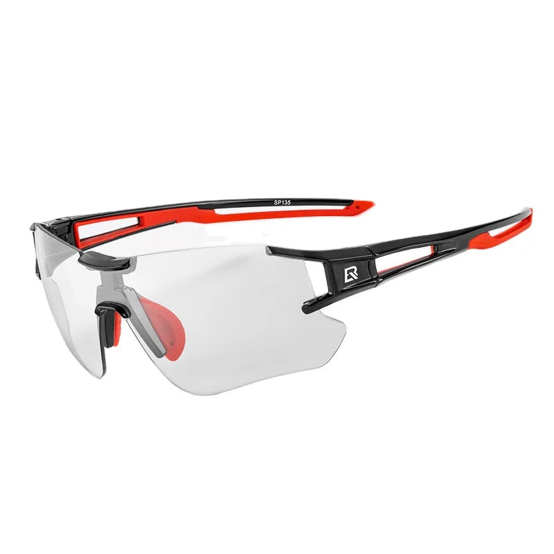ROCKBROS Photochromic Cycling Sunglasses Outdoor Sports Fishing Polarized Bike Goggles with Transparent Lens